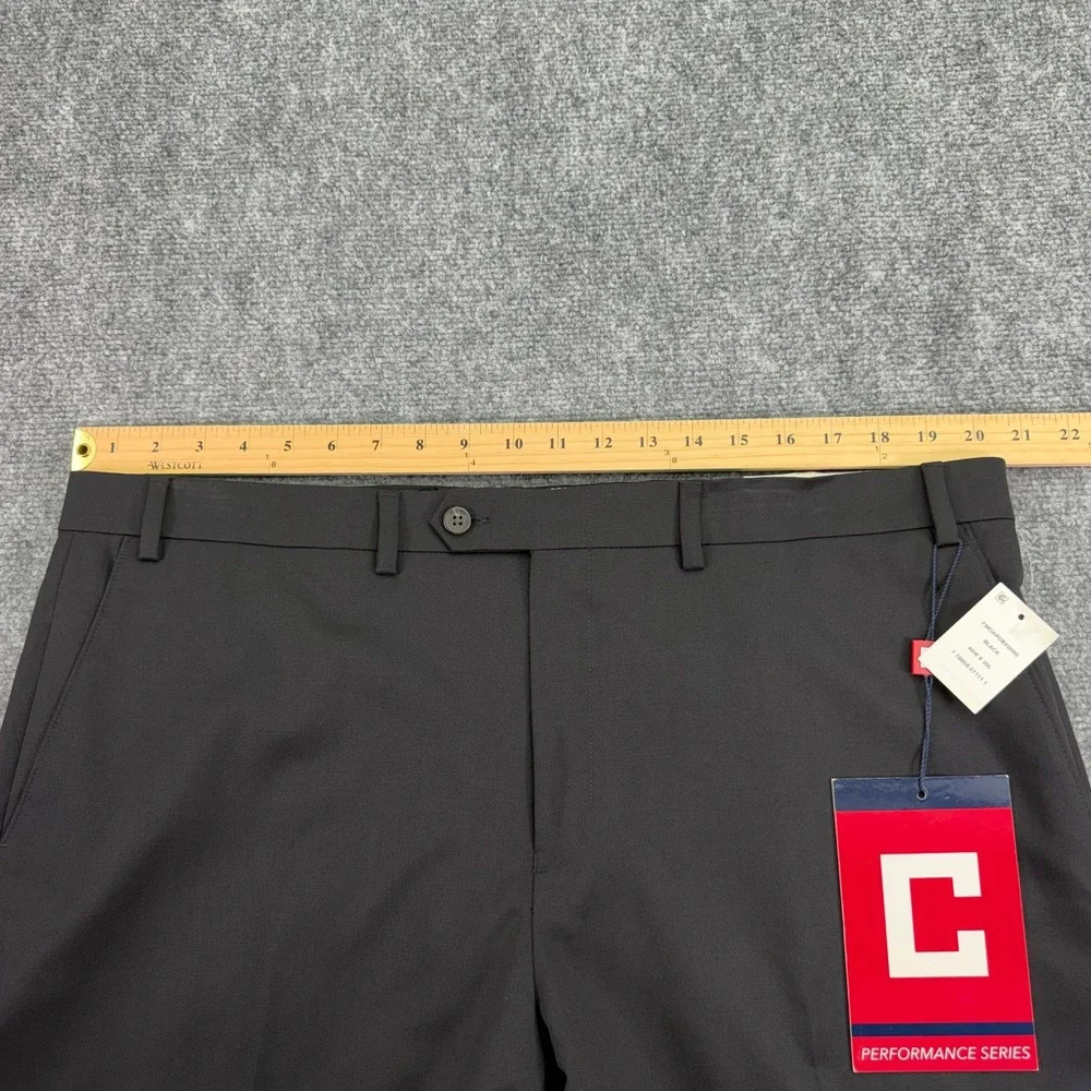 Chaps Dress Pants Mens 41x30 Black Performance Series Wool Blend Stretch